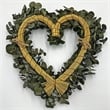 Pemberly Row Dried Preserved Valentines Day Real Green Eucalyptus Heart Wreath