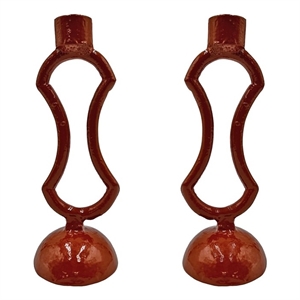 Pemberly Row 9&quot High Decorative Handmade Aluminum Modern Candle Holder Set of 2