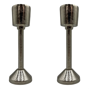 Pemberly Row 14&quot Decorative Handmade Aluminum Modern Candle Holder Set of 2