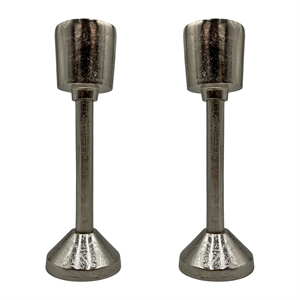Pemberly Row 13&quot Decorative Handmade Aluminum Modern Candle Holder Set of 2