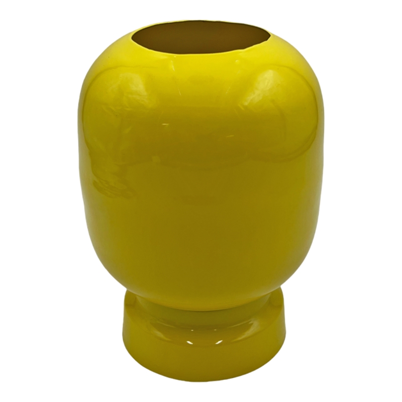 Pemberly Row 8-inch Tall Decorative Handmade Iron Modern Round Flower Vase