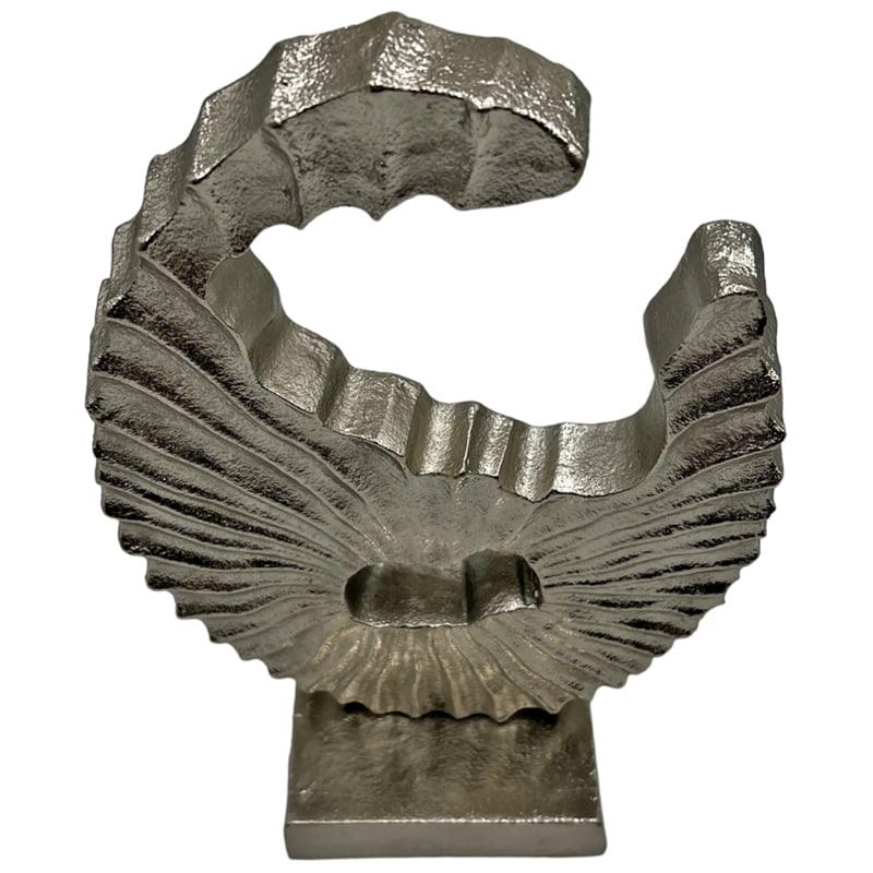 Pemberly Row Decorative Handmade Aluminum 10.5-inch Abstract Moon Sculpture