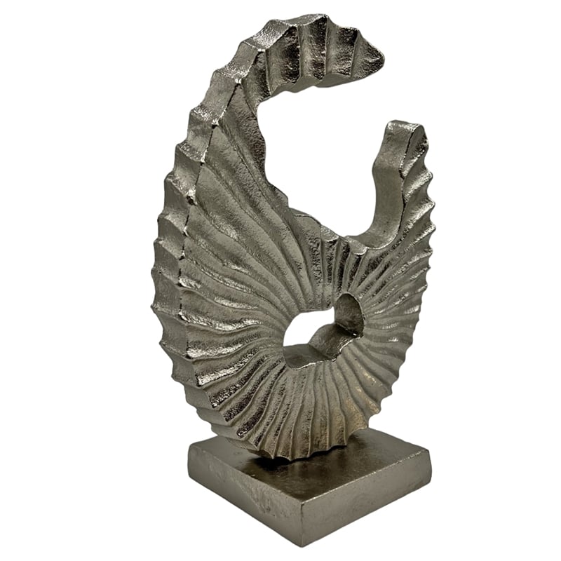 Pemberly Row Decorative Handmade Aluminum 10.5-inch Abstract Moon Sculpture