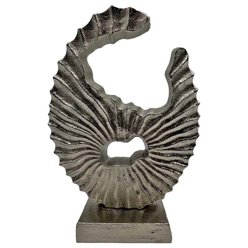 Pemberly Row Decorative Handmade Aluminum 10.5-inch Abstract Moon Sculpture