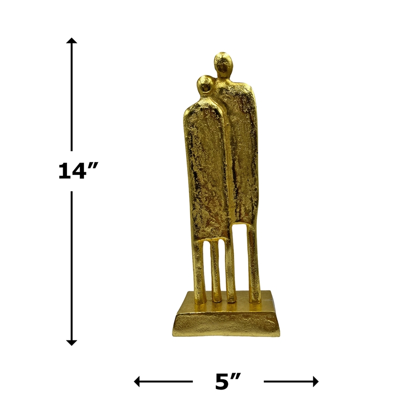 Pemberly Row 14-inch Tall Decorative Handmade Aluminum Modern People Sculpture