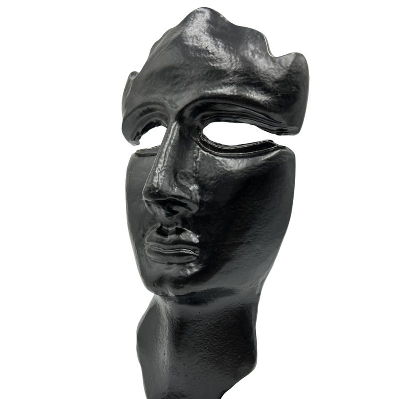 Pemberly Row Decorative Handmade Aluminum 12-inch Abstract Face Sculpture