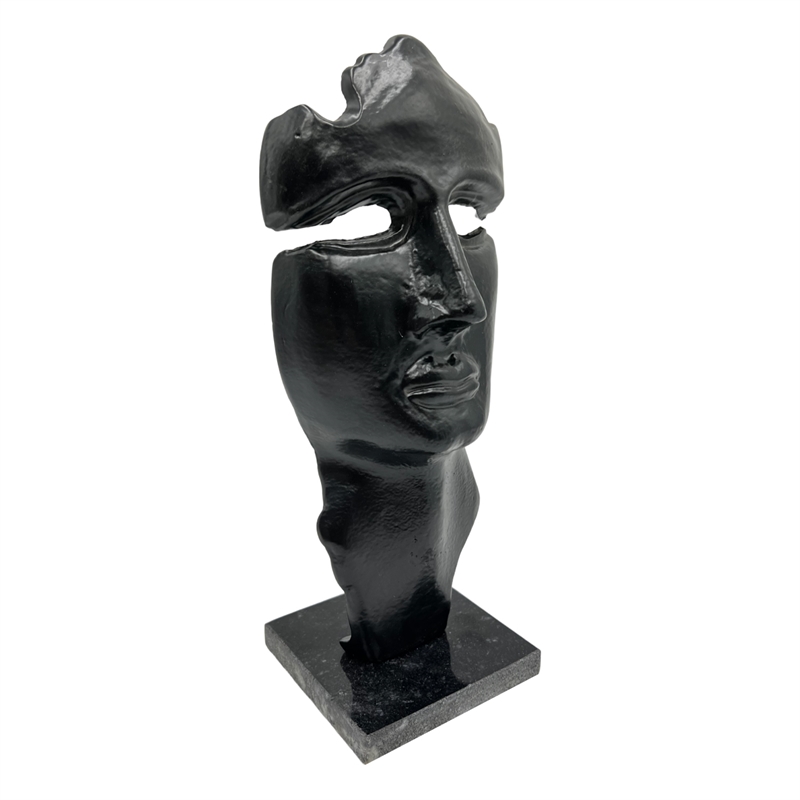 Pemberly Row Decorative Handmade Aluminum 12-inch Abstract Face Sculpture