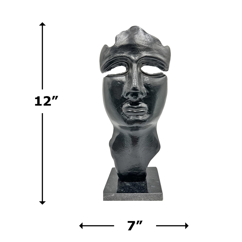 Pemberly Row Decorative Handmade Aluminum 12-inch Abstract Face Sculpture