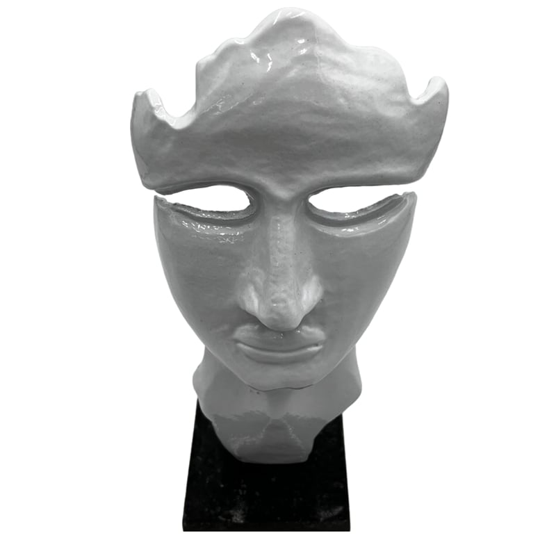 Pemberly Row Decorative Handmade Aluminum 12-inch Abstract Face Sculpture