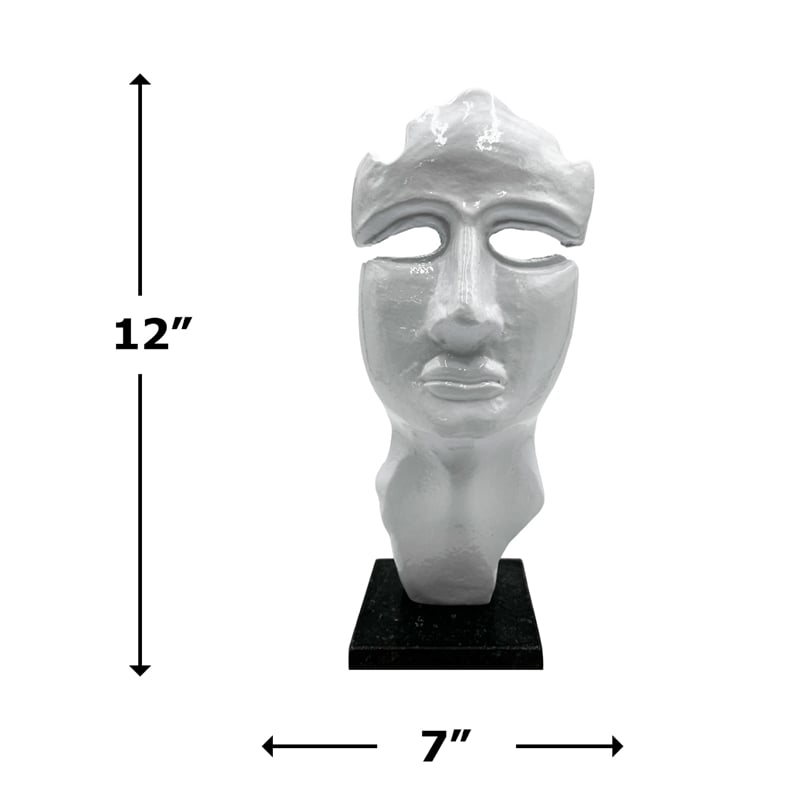 Pemberly Row Decorative Handmade Aluminum 12-inch Abstract Face Sculpture