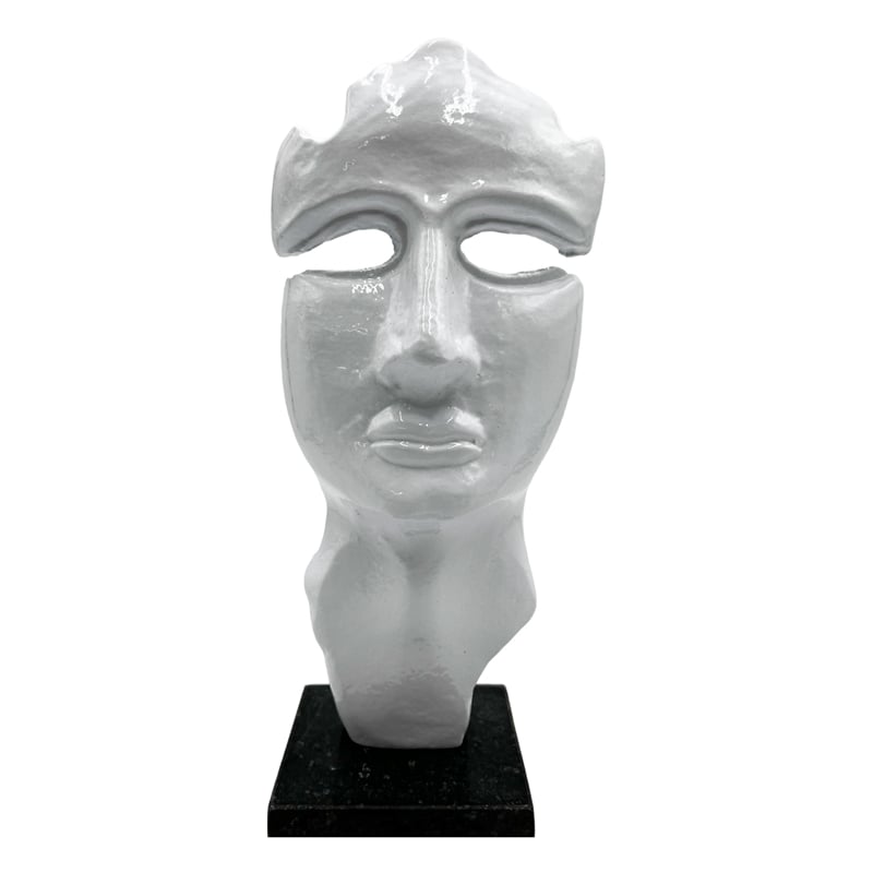 Pemberly Row Decorative Handmade Aluminum 12-inch Abstract Face Sculpture