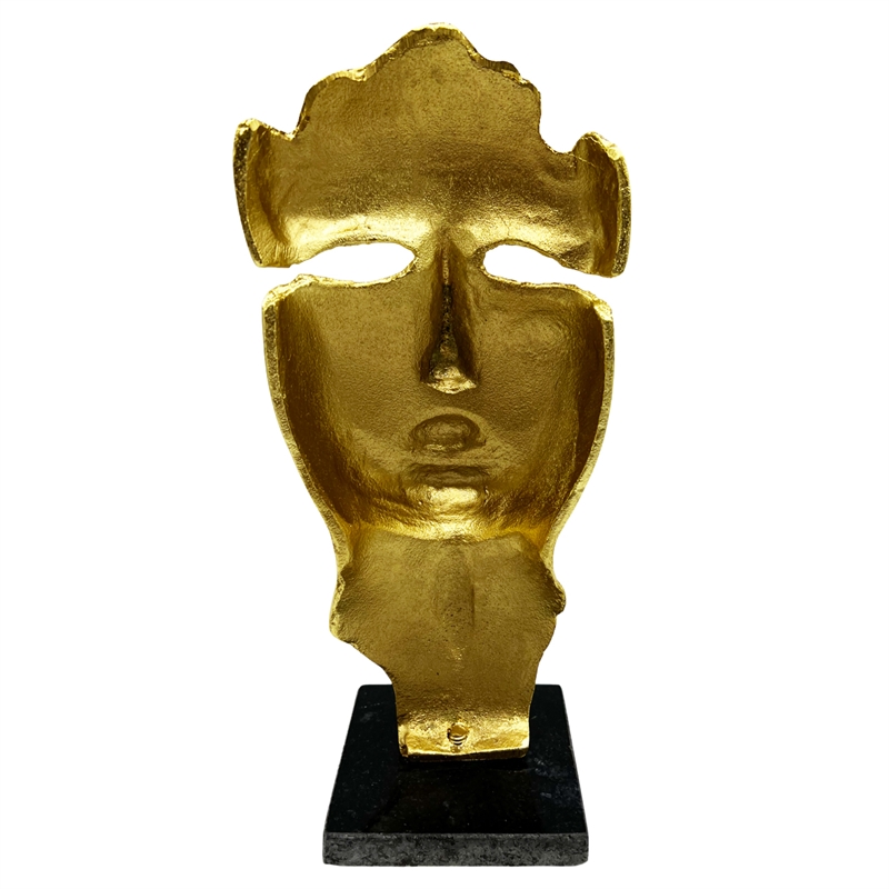 Pemberly Row Decorative Handmade Aluminum 12-inch Abstract Face Sculpture
