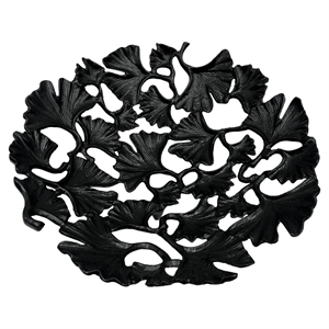 Pemberly Row 15-inch Wide Decorative Handmade Aluminum Ginkgo Leaf Bowl
