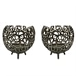 Pemberly Row Decorative Handmade Aluminum Round Votive Candle Holder (Set of 2)