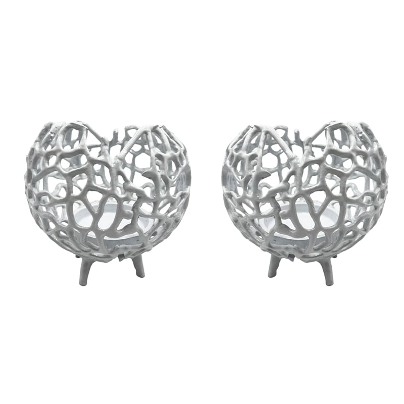 Pemberly Row Decorative Handmade Aluminum Round Votive Candle Holder (Set of 2)