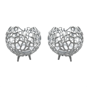 Pemberly Row Decorative Handmade Aluminum Round Votive Candle Holder (Set of 2)