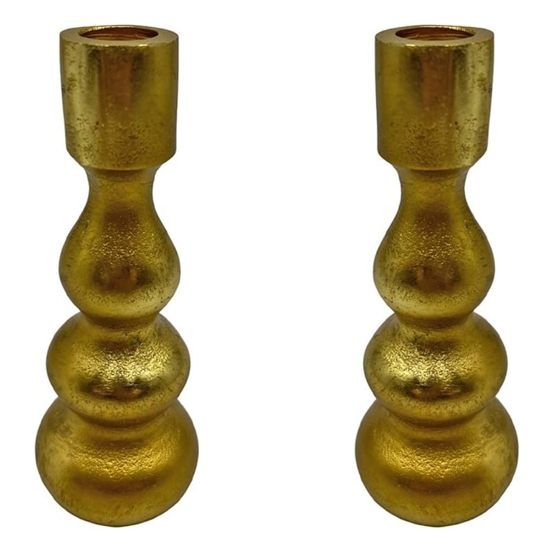 Pemberly Row 7-inch Decorative Handmade Aluminum Modern Candle Holder (Set of 2)