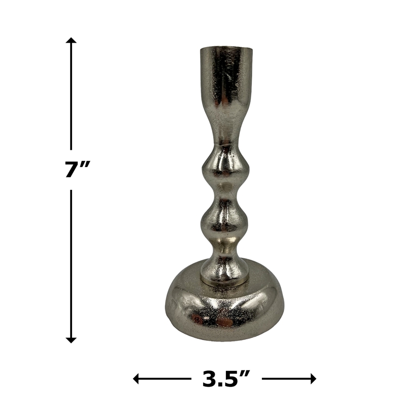 Pemberly Row 7-inch Decorative Handmade Aluminum Modern Candle Holder (Set of 2)