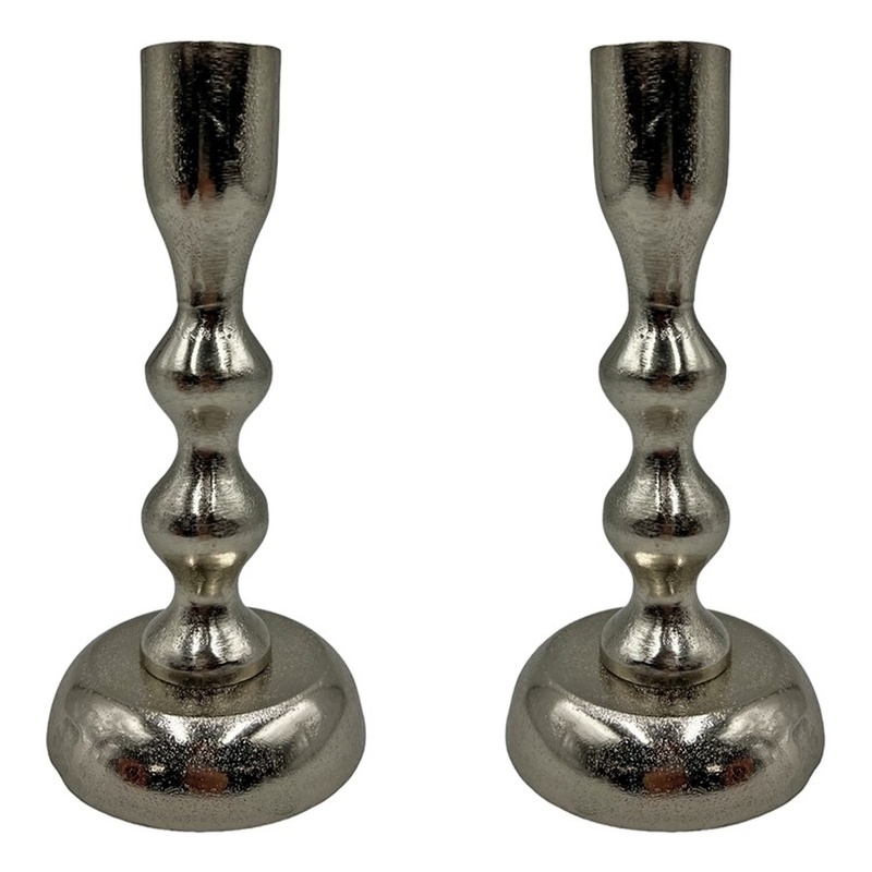 Pemberly Row 7-inch Decorative Handmade Aluminum Modern Candle Holder (Set of 2)
