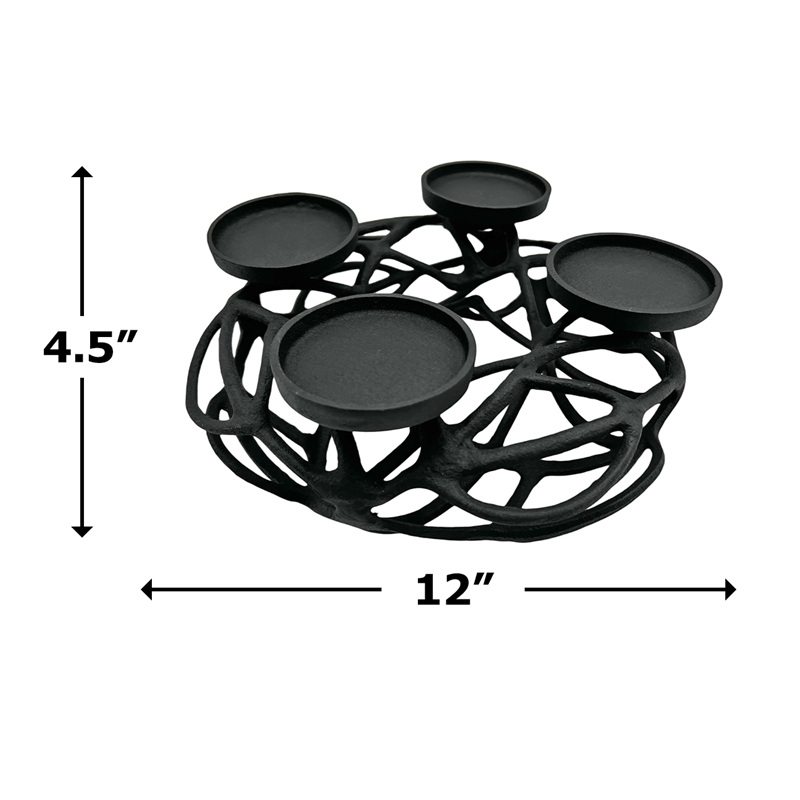 Pemberly Row 12-inch Decorative Handmade Aluminum Modern T-Light Candle Holder