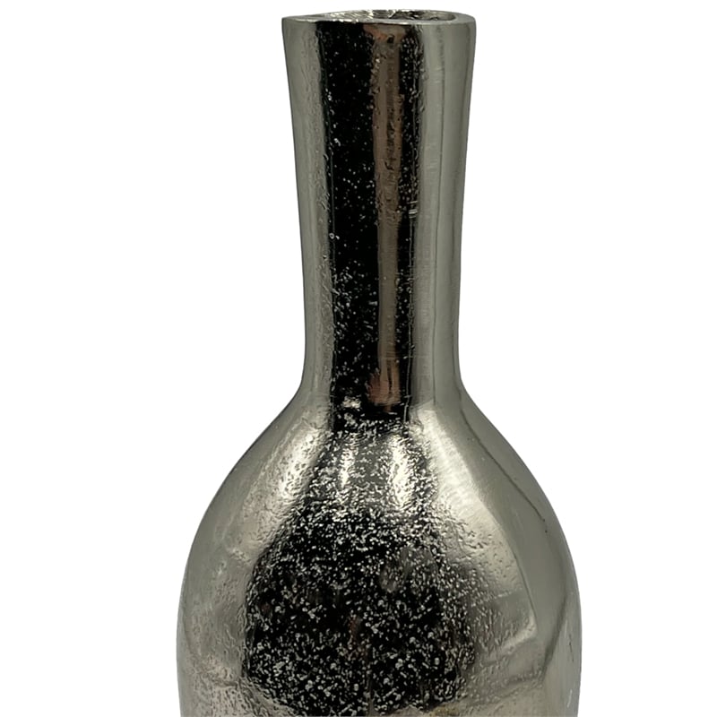 Pemberly Row 12-inch Tall Decorative Handmade Aluminum Bottle Flower Vase