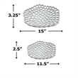 Pemberly Row Set of 2 Decorative Handmade Aluminum Pentagon Bowl