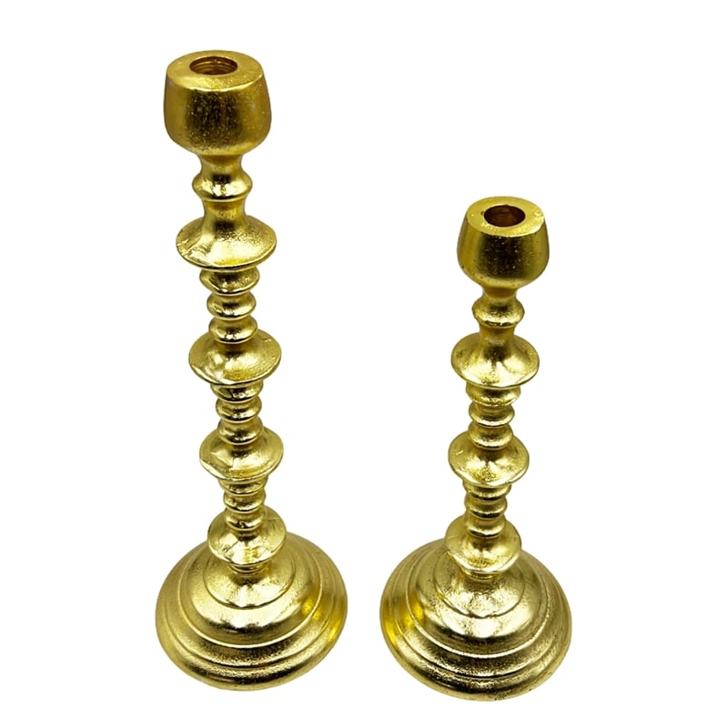 Pemberly Row Set of 2 Decorative Handmade Aluminum Artistic Candle Holder