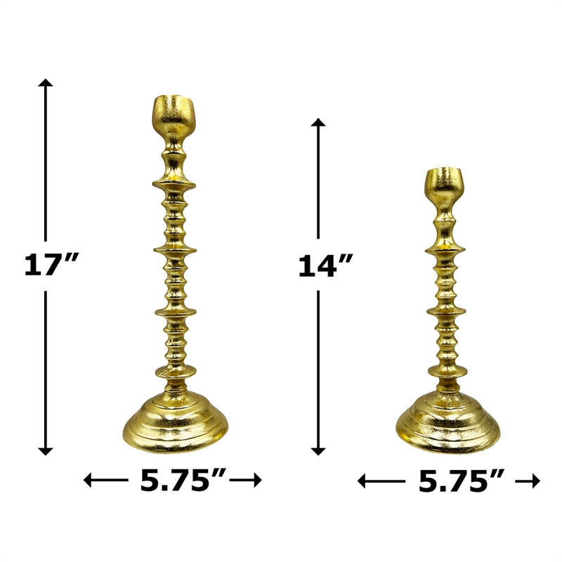 Pemberly Row Set of 2 Decorative Handmade Aluminum Artistic Candle Holder
