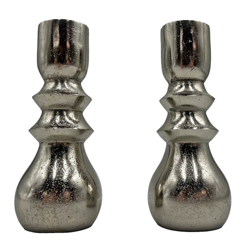 Pemberly Row 7-inch Decorative Handmade Aluminum Modern Candle Holder (Set of 2)