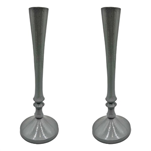 Pemberly Row 10-inch Decorative Handmade Aluminum Stylish Candle Holder Set of 2