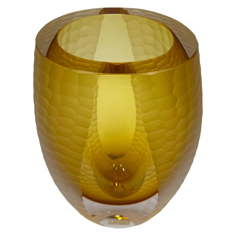 Pemberly Row Modern / Contemporary Handmade Glass Vase in Amber