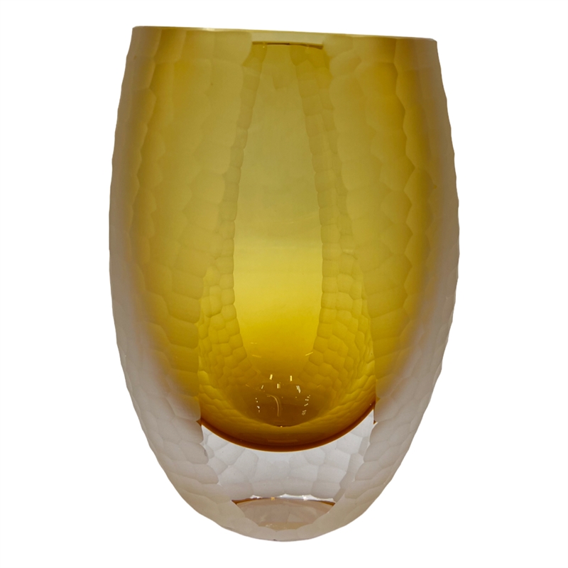 Pemberly Row Modern / Contemporary Handmade Glass Vase in Amber