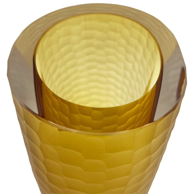 Pemberly Row Modern / Contemporary Handmade Glass Vase in Amber