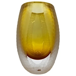 Pemberly Row Modern / Contemporary Handmade Glass Vase in Amber