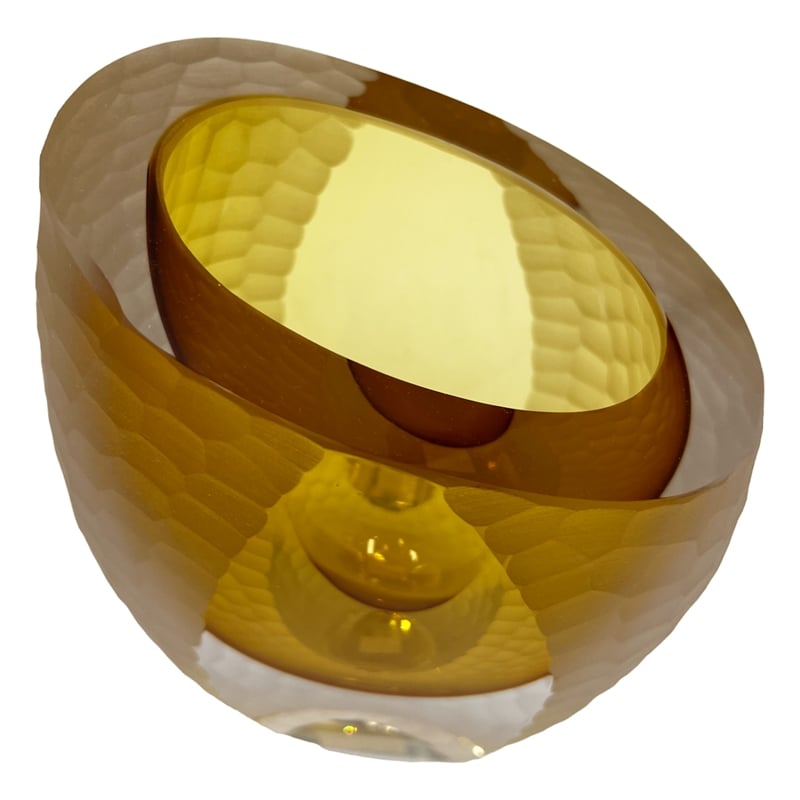 Pemberly Row Modern / Contemporary Handmade Glass Vase in Amber
