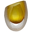 Pemberly Row Modern / Contemporary Handmade Glass Vase in Amber