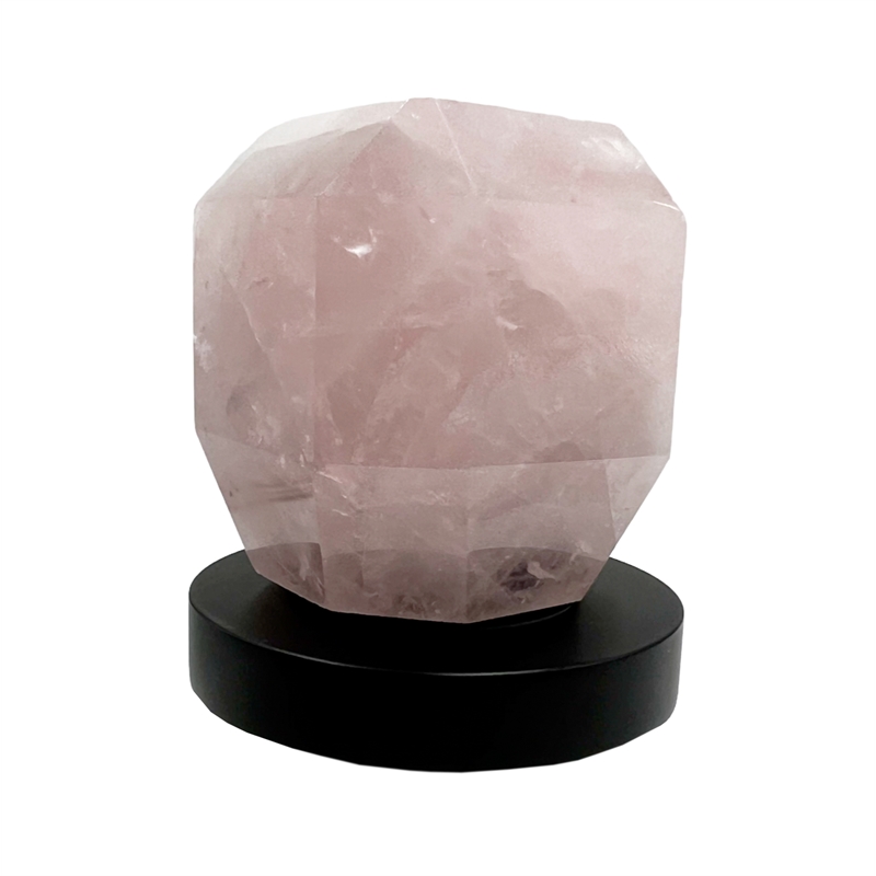 Pemberly Row Matte Black Brass Bathroom Faucet with Pink Rose Quartz Handles