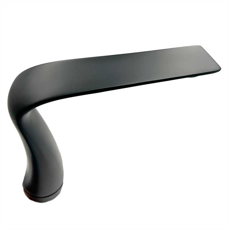 Pemberly Row Matte Black Brass Bathroom Faucet with Purple Amethyst Handles