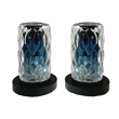 Pemberly Row Matte Black Brass Bathroom Faucet with Blue Glass Handles