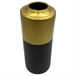 Pemberly Row 11-inch Tall Black and Gold Modern Ceramic Vase