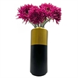 Pemberly Row 11-inch Tall Black and Gold Modern Ceramic Vase