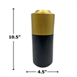 Pemberly Row 11-inch Tall Black and Gold Modern Ceramic Vase