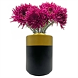 Pemberly Row Contemporary 8-inch Tall Black and Gold Ceramic Vase