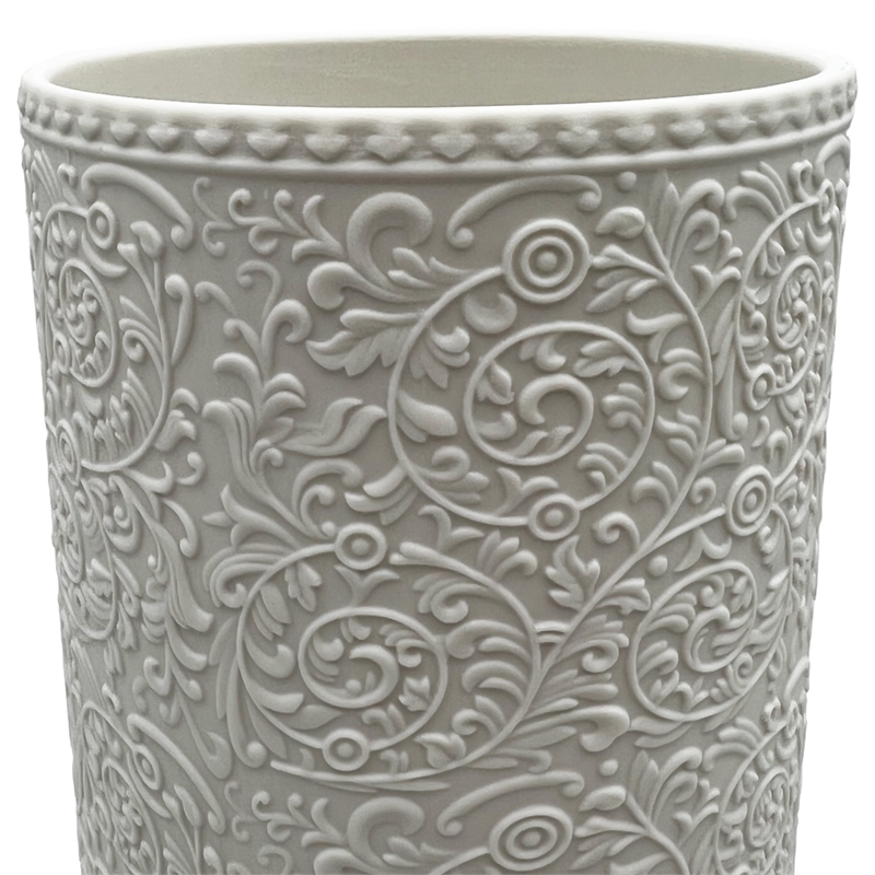 Pemberly Row 12-inch Tall Modern Ceramic Flower Vase in White