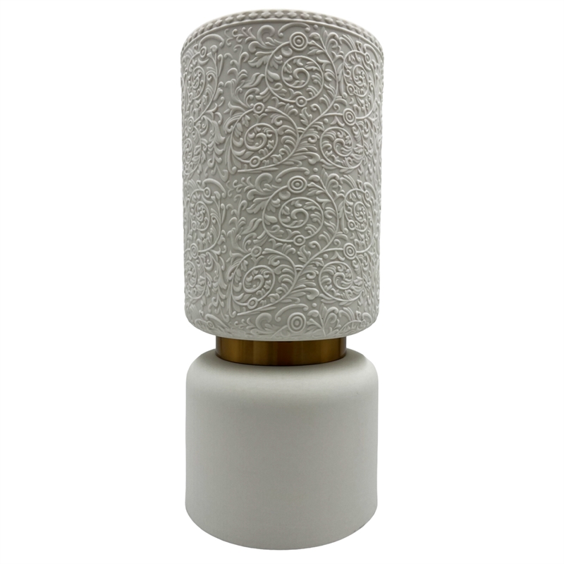 Pemberly Row 12-inch Tall Modern Ceramic Flower Vase in White