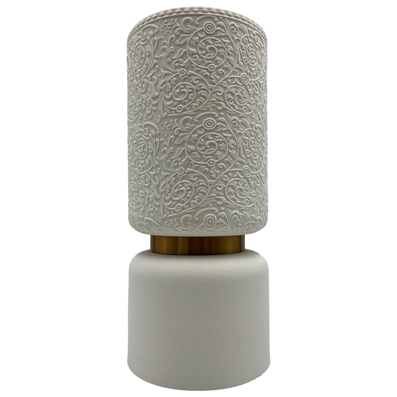 Pemberly Row 12-inch Tall Modern Ceramic Flower Vase in White