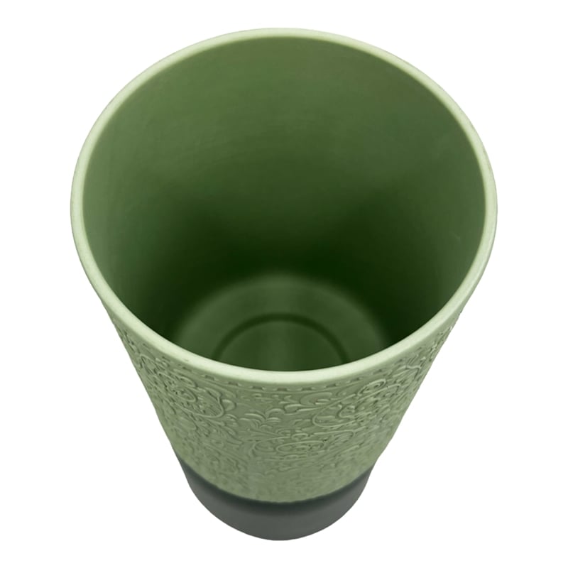 Pemberly Row 12-inch Tall Modern Ceramic Flower Vase in Green