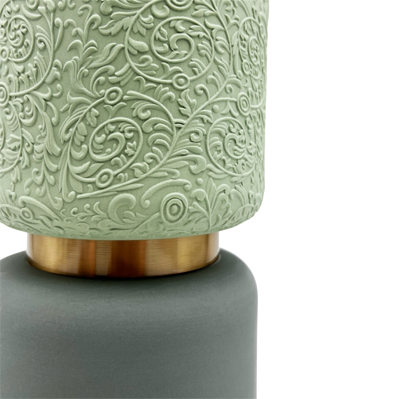 Pemberly Row 12-inch Tall Modern Ceramic Flower Vase in Green