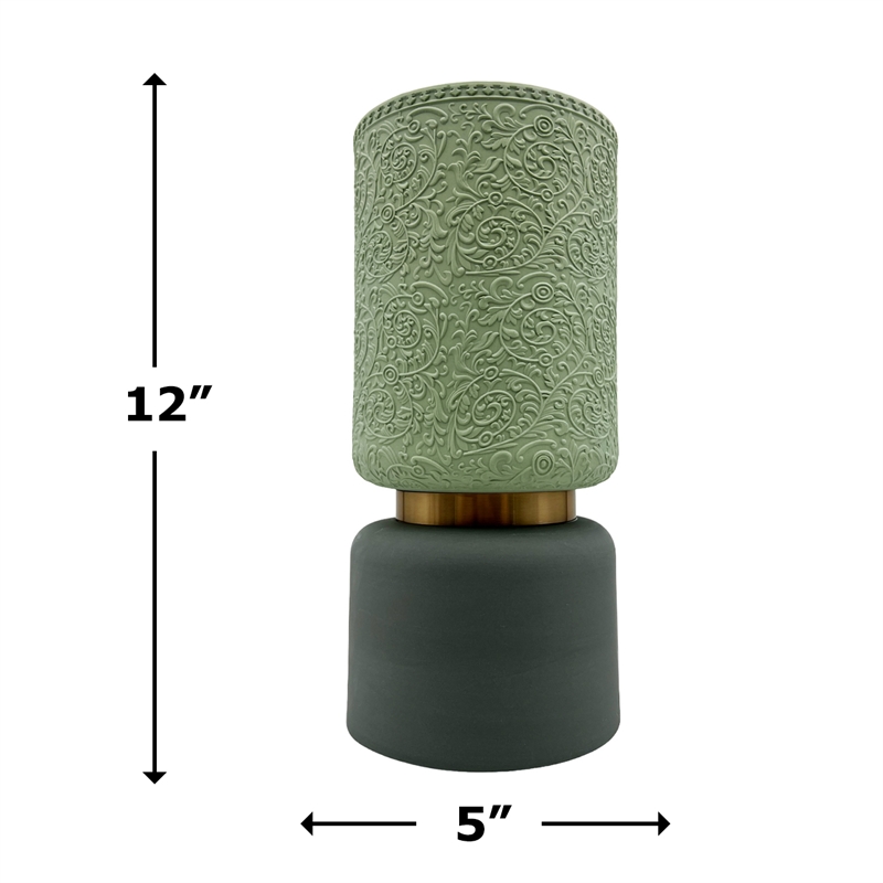 Pemberly Row 12-inch Tall Modern Ceramic Flower Vase in Green