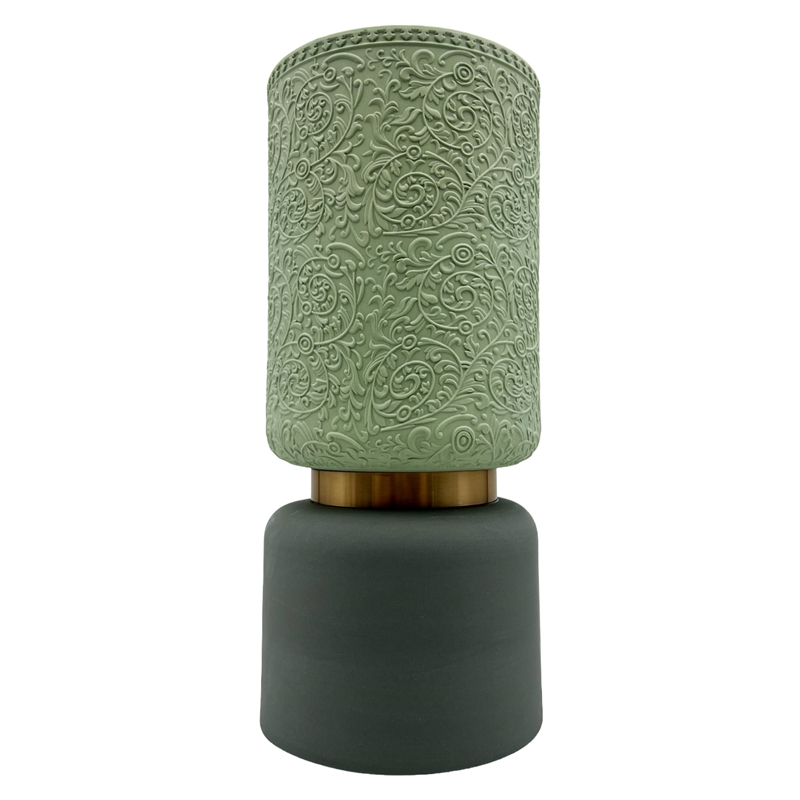 Pemberly Row 12-inch Tall Modern Ceramic Flower Vase in Green
